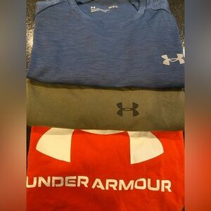 Under Armour Blue, Gray, and Red T-Shirt Trio